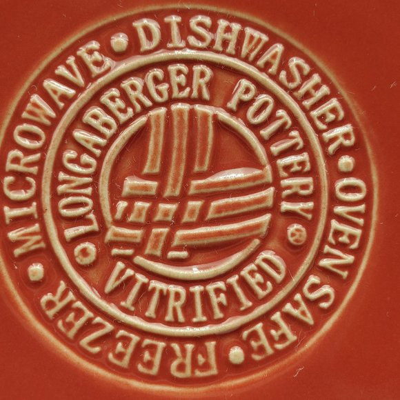 Longaberger Pottery Tomato Red 7" Pie Baking Plate Soup Cereal Serving Bowl - Picture 4 of 5